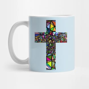 Stained Glass Rainbow Cross Mug